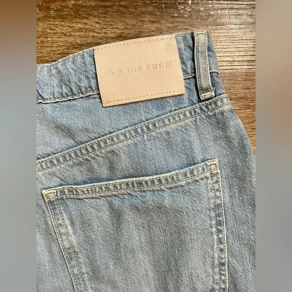 We The Free Jeans Flared Size 26 Flare Boho Free People Raw Hem Denim Blue - Picture 10 of 13